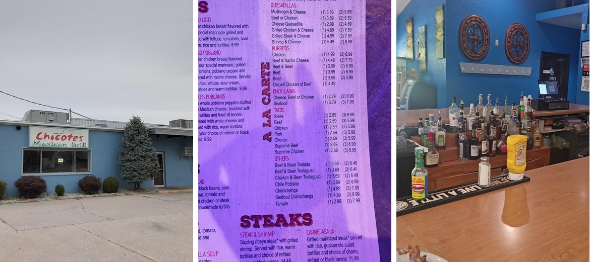 Chicotes Mexican Grill Menu