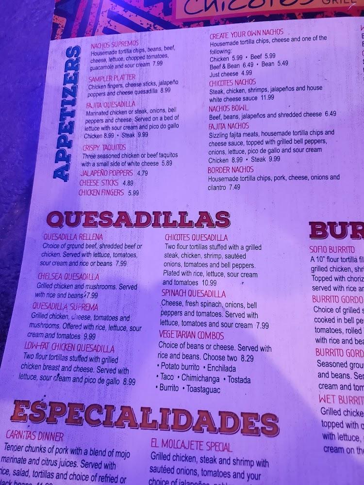 Chicotes Mexican Grill Menu image 4